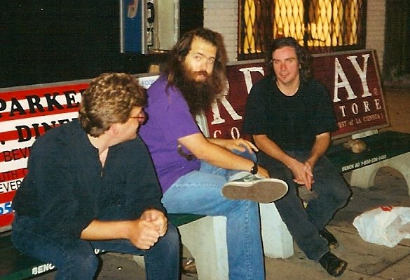 Rick Rubin (center) with Lester Butler (right) outside of the King King club. Photo courtesy Vince Jordan